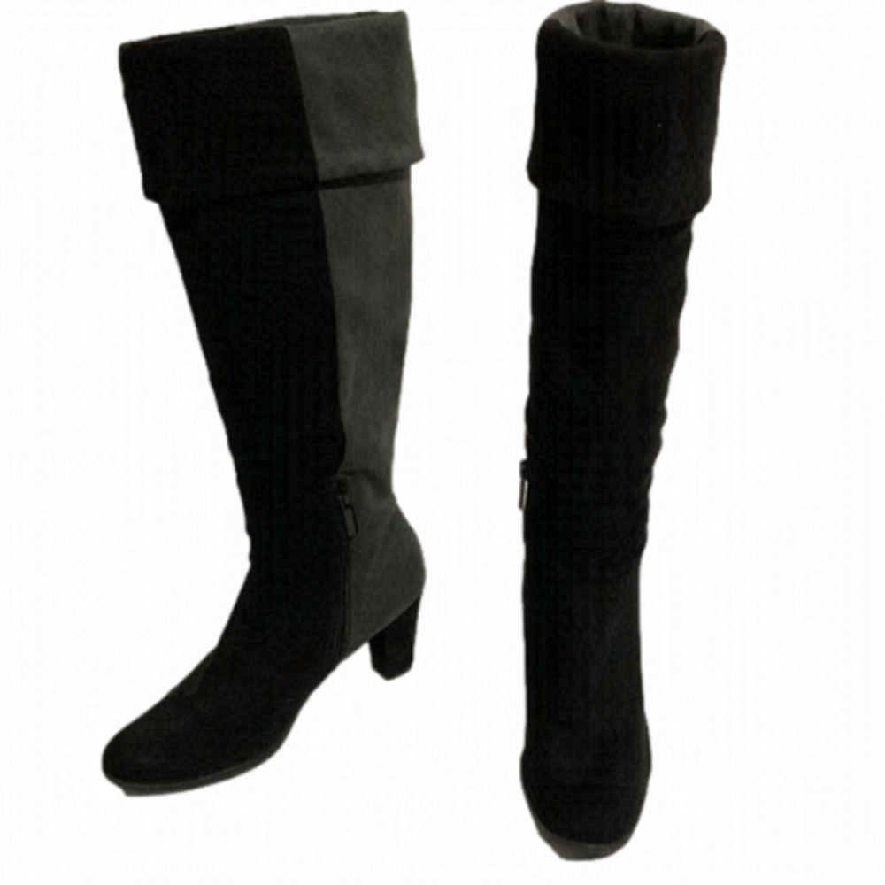 Dress Barn Vale Super Soft Boots Black and Grey  3” Heel Size 6.5